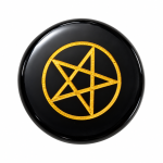 Obsidian Black Pentagram Goddess Engraved Charging Disc 55mm Obsidian Black Pentagram Goddess Engraved Charging Disc 55mm